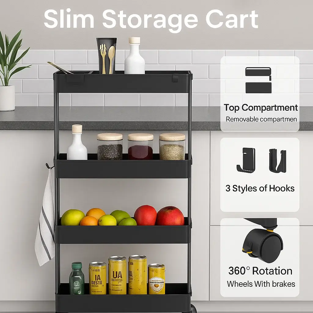 slim storage cart